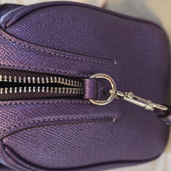 Coach Bennett Satchel Crossbody Purse Metallic Purple - Picture 8 of 12